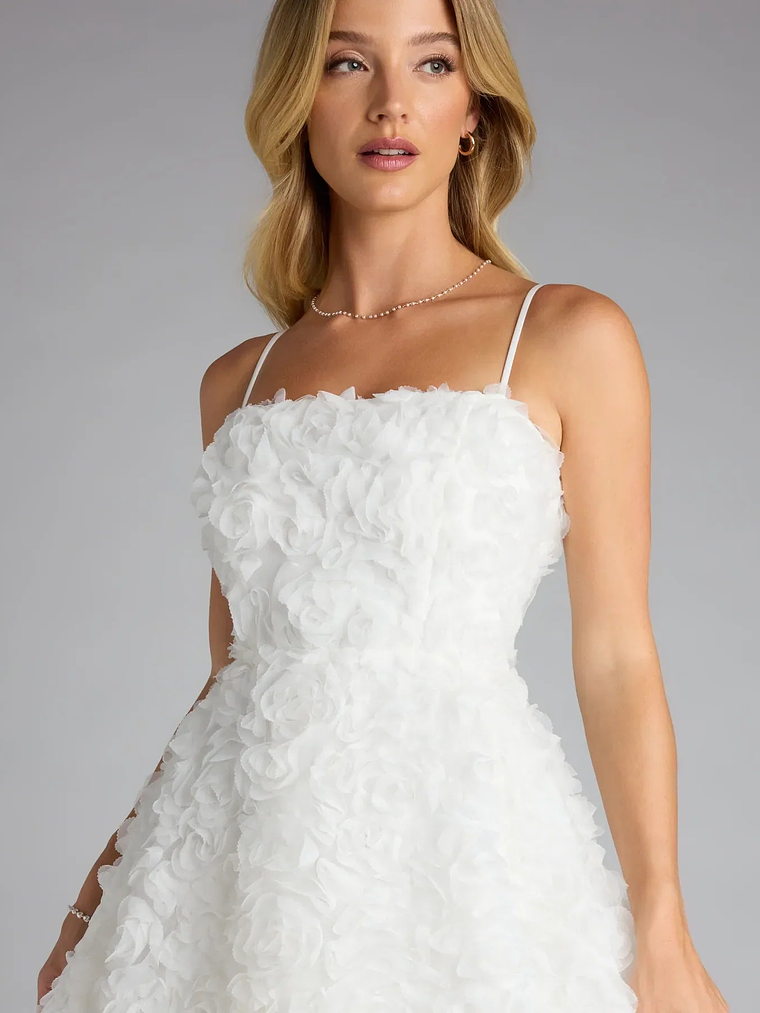 Hallie Rosette Lace-Up Skater Dress 4