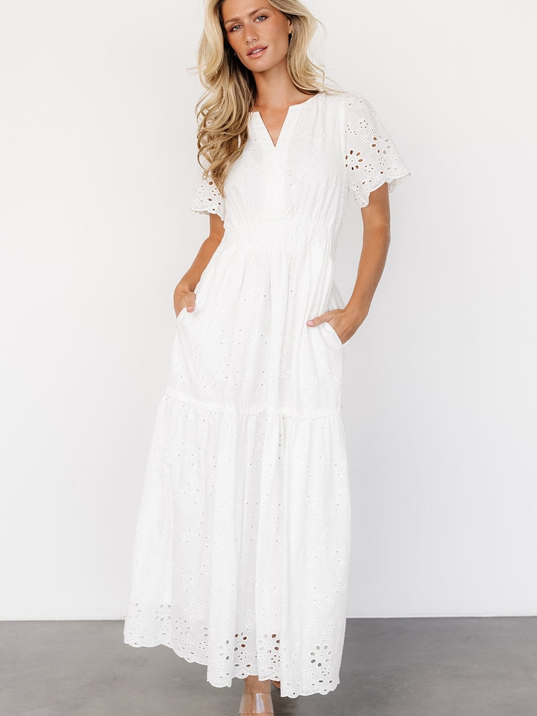 Hyacinth Eyelet Maxi Dress | Off White 4