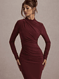 Hespera | Port High-Neck Long-Sleeve Gathered Maxi Dress - thumbnail 4