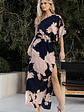 Halston Maxi Dress | Navy + Blush - thumbnail 1