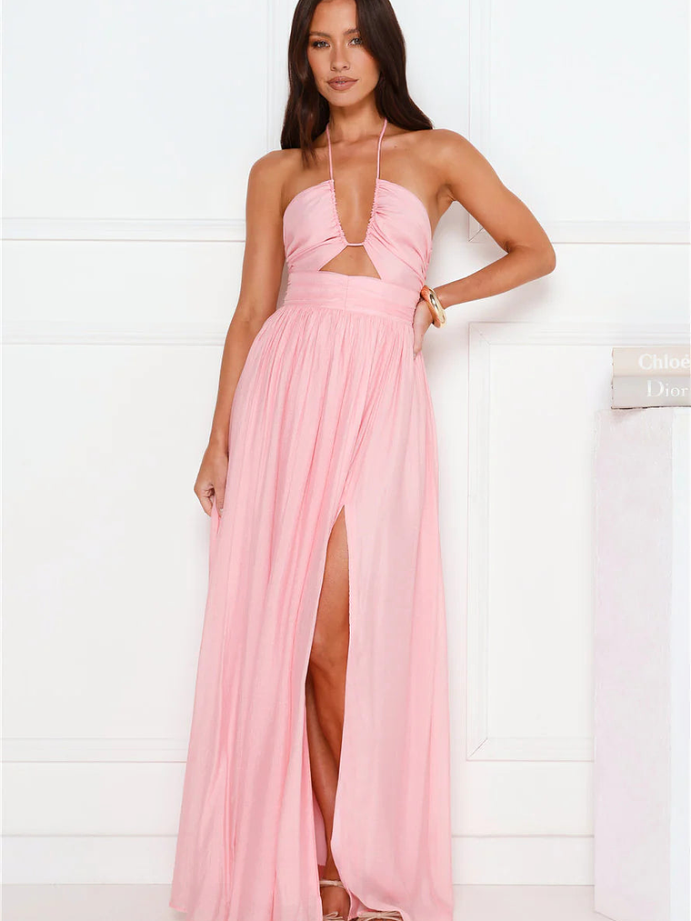 Hibiscus Hues Halter Maxi Dress 2