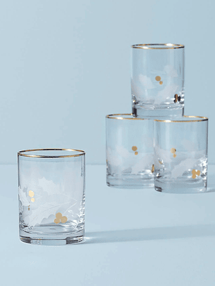 Holiday Gold DOF Glasses, Set of 4