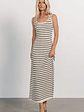 Jesse Ribbed Tank Maxi Dress | Ivory + Black - thumbnail 1