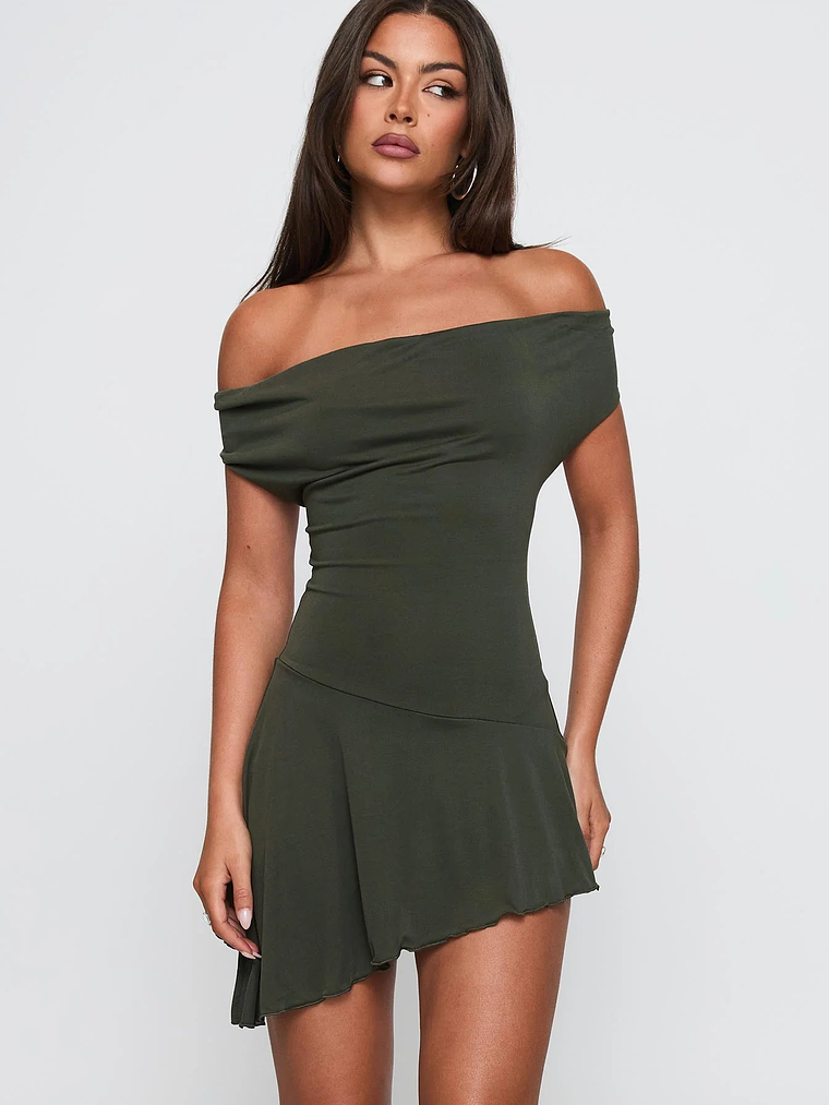 I Attract It Cowl Halter Playsuit Green 3