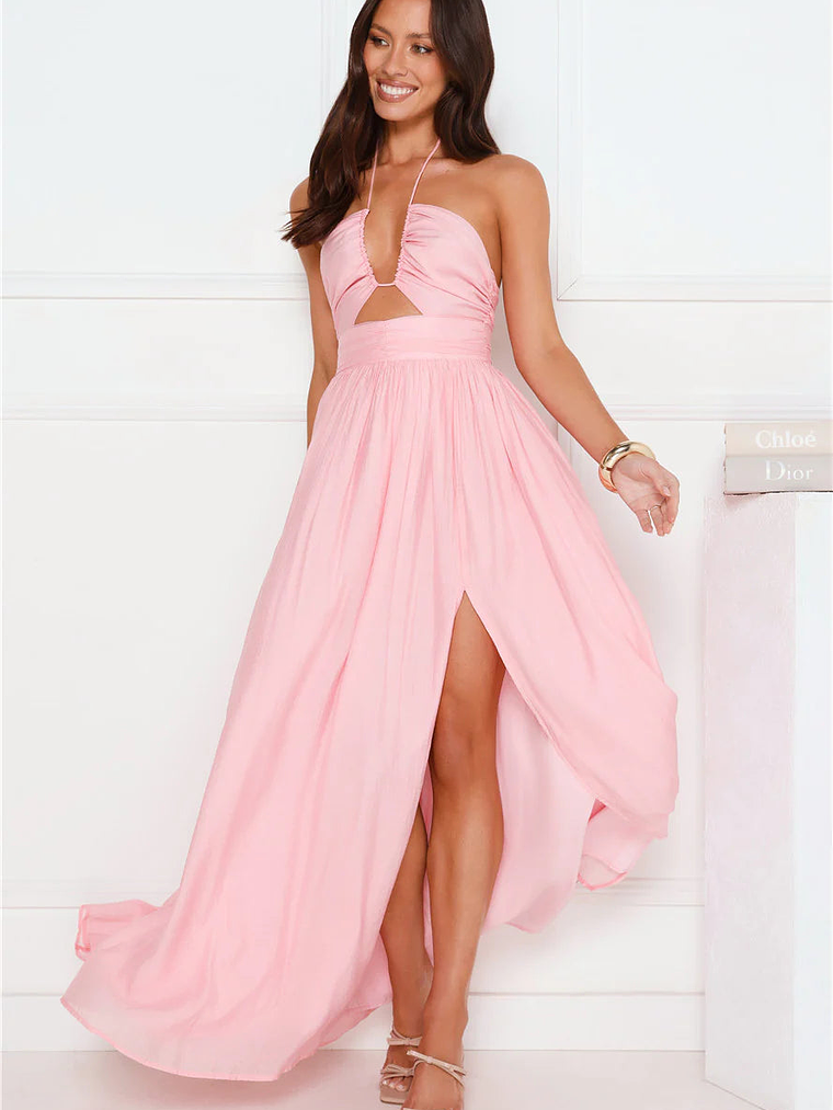 Hibiscus Hues Halter Maxi Dress 5
