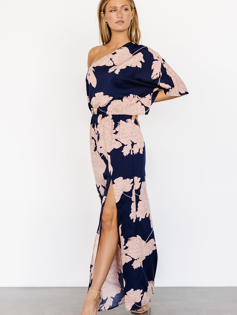 Halston Maxi Dress | Navy + Blush 4