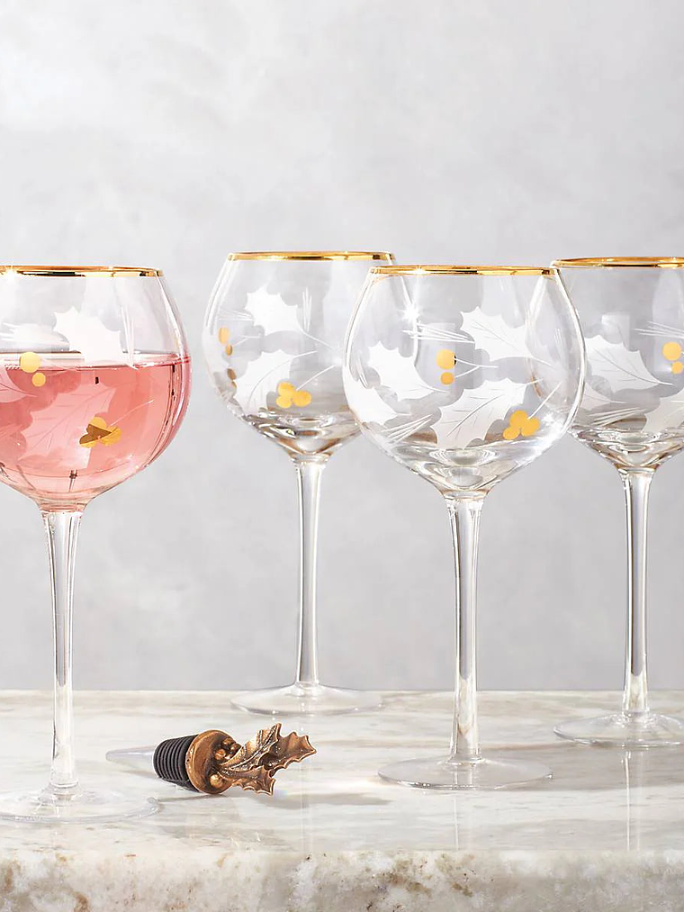 Holiday Gold 4-Piece Balloon Glass Set 5