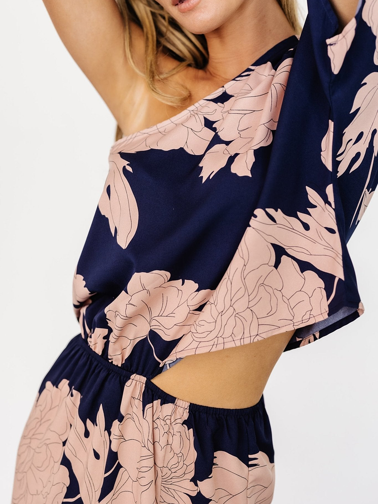 Halston Maxi Dress | Navy + Blush 5