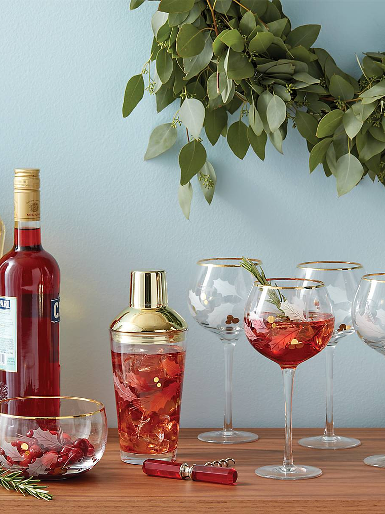 Holiday Gold 4-Piece Balloon Glass Set 6