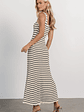Jesse Ribbed Tank Maxi Dress | Ivory + Black - thumbnail 4