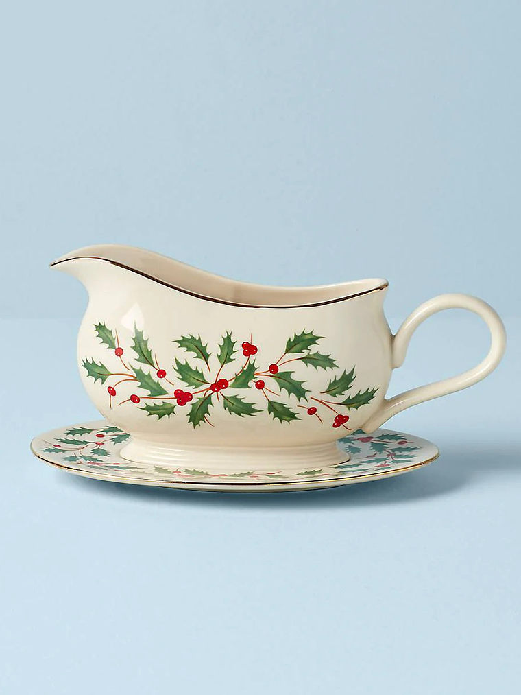 Holiday Gravy Boat & Stand 1