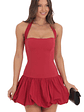 Halter Bubble Dress in Red - thumbnail 1