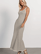 Jesse Ribbed Tank Maxi Dress | Ivory + Black - thumbnail 6
