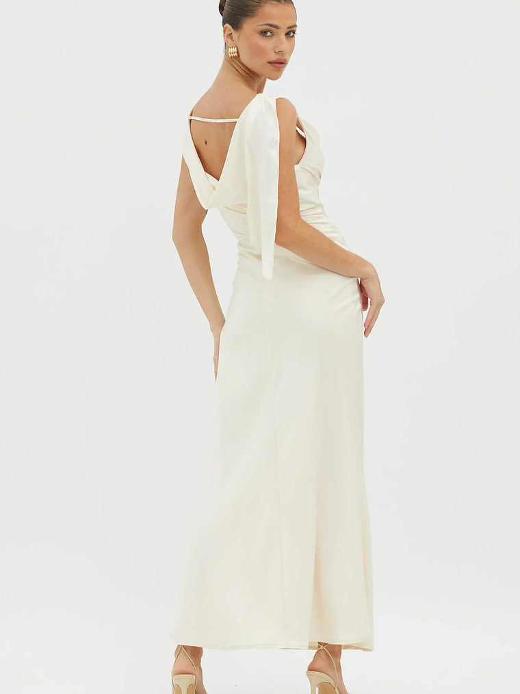 It's A Date Cowl Neck Maxi Dress Pearl 2