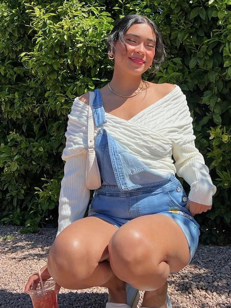 Heartstopper Off-Shoulder Wrap Knit Top Cream 5