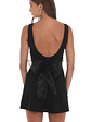 High Neck Back Bow Dress in Black - thumbnail 1