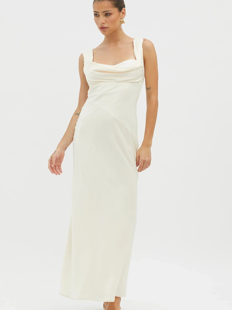 It's A Date Cowl Neck Maxi Dress Pearl 5