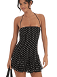 Halter Polka Dot Dress in Black - thumbnail 1