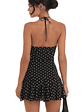 Halter Polka Dot Dress in Black - thumbnail 2