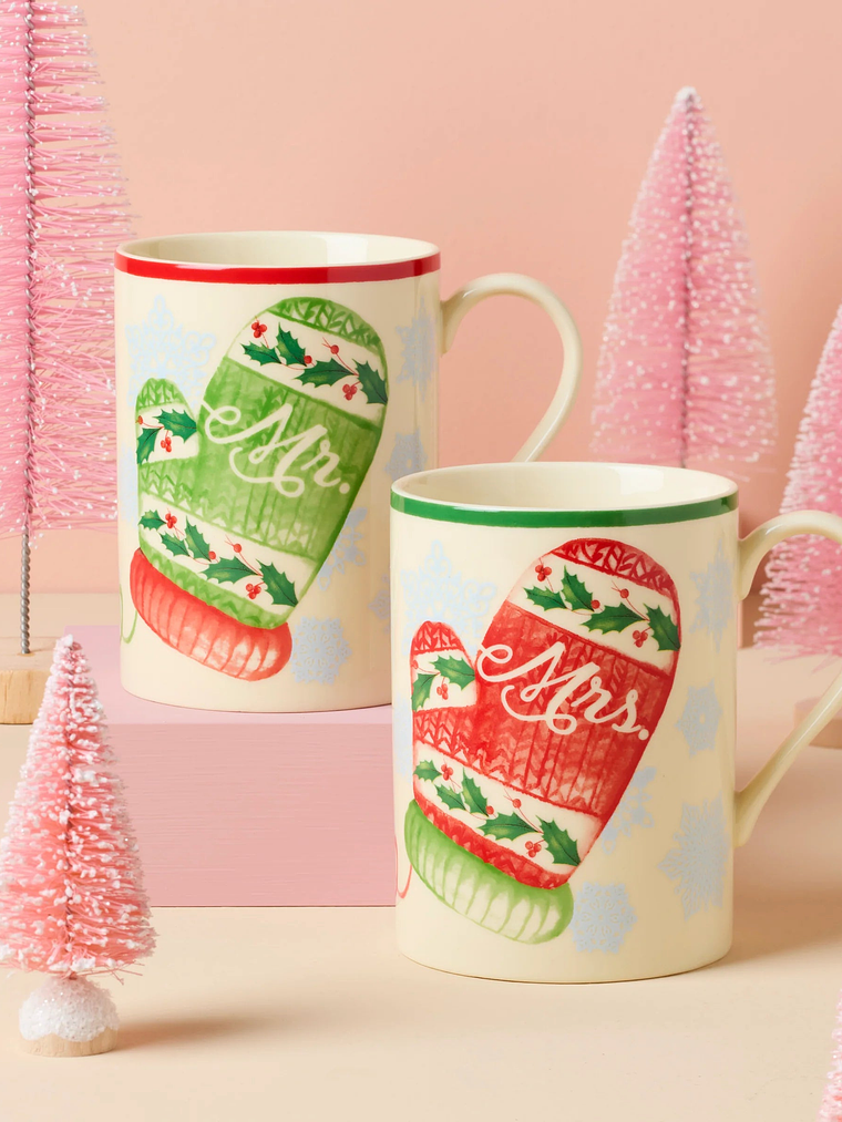 Holiday Mr. & Mrs. Mugs, Set of 2 3