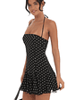 Halter Polka Dot Dress in Black - thumbnail 3