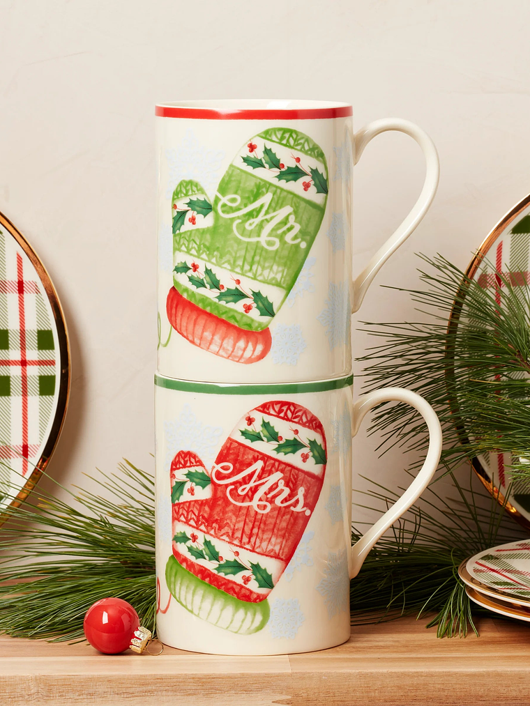 Holiday Mr. & Mrs. Mugs, Set of 2 4