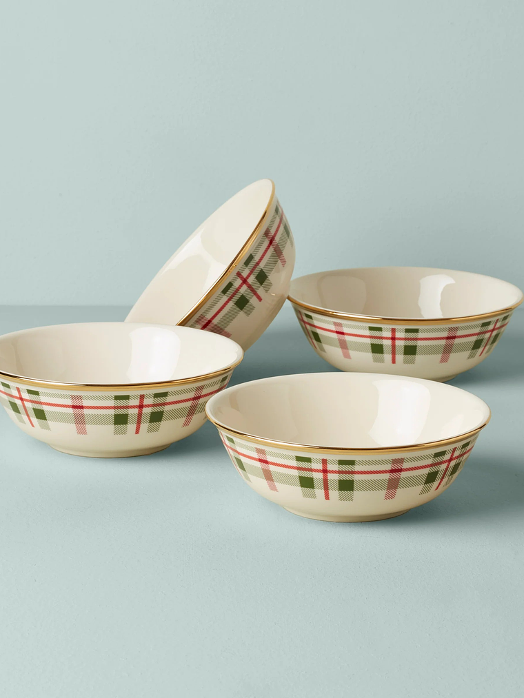Holiday Plaid All-Purpose Bowls, Set of 4 1