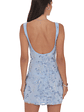 High Neck Floral Bodycon Dress in Light Blue - thumbnail 2
