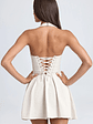 Halterneck Corset Micro Mini Dress in Ecru - thumbnail 2