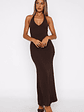 It's Only Fair Halter Maxi Dress Chocolate - thumbnail 2