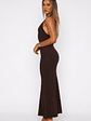 It's Only Fair Halter Maxi Dress Chocolate - thumbnail 3