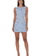 High Neck Floral Bodycon Dress in Light Blue - thumbnail 4