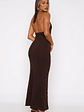 It's Only Fair Halter Maxi Dress Chocolate - thumbnail 4