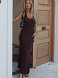 It's Only Fair Halter Maxi Dress Chocolate - thumbnail 5