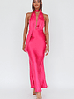 Italia Azure Halterneck Maxi Dress Hot Pink - thumbnail 1