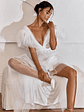 Heaven's Love Deep V-Neck Tulle Maxi Dress White - thumbnail 5