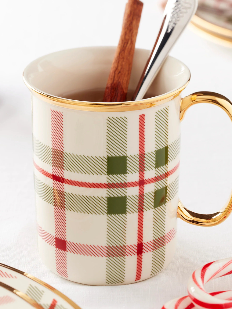 Holiday Plaid Mugs, Set of 4 4
