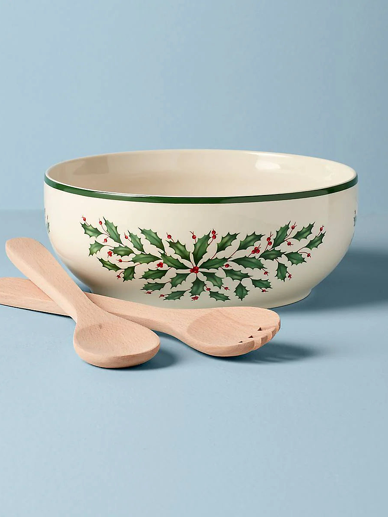 Holiday Salad Bowl & Servers 2