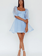 I've Got Sunshine Puff Sleeve Mini Dress Sky Blue - thumbnail 6