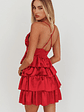 Heavenly Bliss Ruffle Mini Dress Red - thumbnail 2