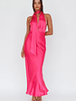 Italia Azure Halterneck Maxi Dress Hot Pink - thumbnail 3