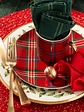 Holiday Red Tartan Accent Plates, Set of 4 - thumbnail 3