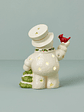 Happy Holly Days Snowman & Cardinal Lit Figurine - thumbnail 2