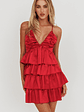 Heavenly Bliss Ruffle Mini Dress Red - thumbnail 5