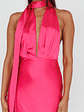 Italia Azure Halterneck Maxi Dress Hot Pink - thumbnail 8