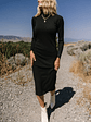 Jill Ribbed Midi Dress | Black - thumbnail 1