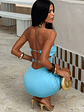 Ibiza Strapless Mini Dress - Blue - thumbnail 2