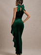 Janiya | Green Velvet High-Neck Ruffled Split Maxi Dress - thumbnail 2