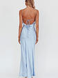 High Roller Cowl Back Rosette Maxi Dress Blue - thumbnail 2