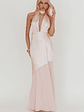 Italia Azure Halterneck Sheer Hem Maxi Dress Blush - thumbnail 5